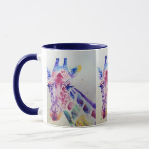 Colourful Giraffe Animal Watercolour Art Design Tw Mug
