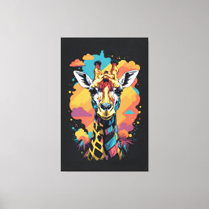 Colourful Giraffe Canvas Print