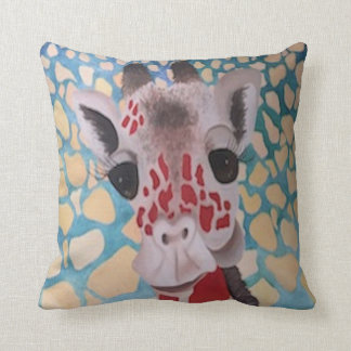 Colourful Giraffe Design Throw Pillow