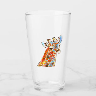 Colourful Giraffe Glass