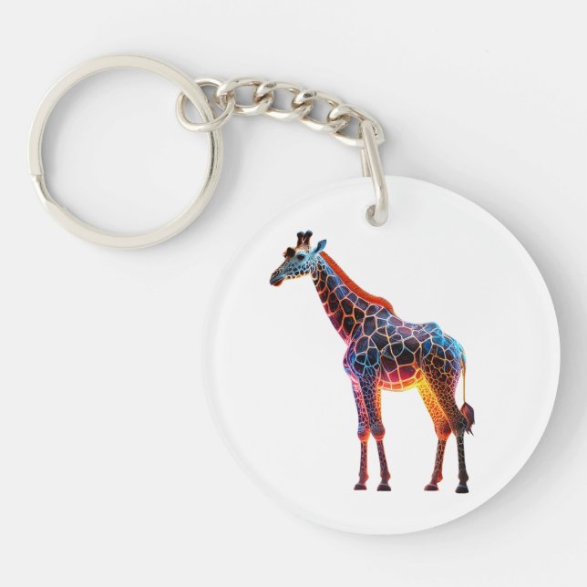 Colourful Giraffe Keychain (Front)