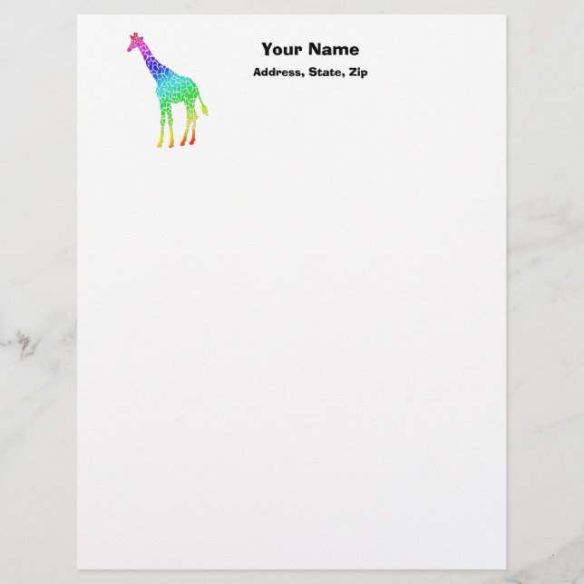 Colourful Giraffe Letterhead (Front)