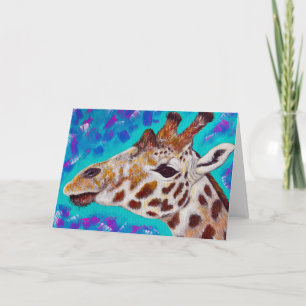Colourful Giraffe Painting Card