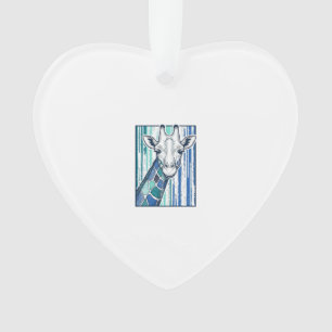 Colourful Giraffe Portrait Vintage Engraving Vecto Ornament