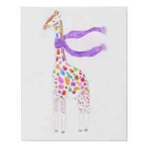 Colourful Giraffe with scarf 