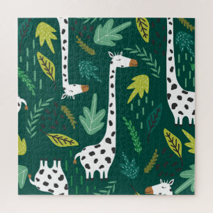 Colourful Giraffes: Decorative Animal Pattern. Jigsaw Puzzle