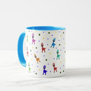 Colourful giraffes mug