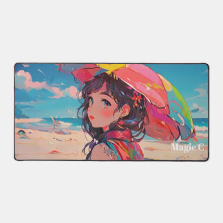 Colourful Girl Photo On The Beach Desk Mat