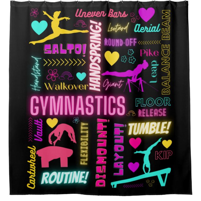 Colourful Girls Gymnastics Glossary Typography   (Front)