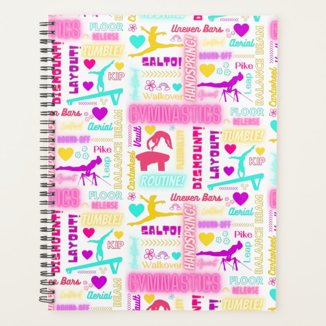 Colourful Girls Gymnastics Glossary Typography     Planner (Front)
