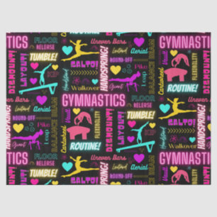Colourful Girls Gymnastics Glossary Typography Tissue Paper