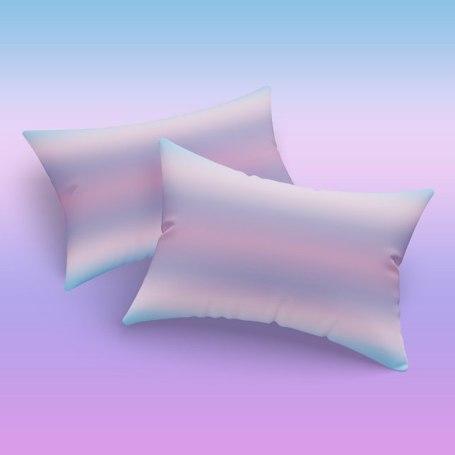 Colourful Girls Pastel Blue Purple Gradient Stripe Pillowcase (Creator Uploaded)
