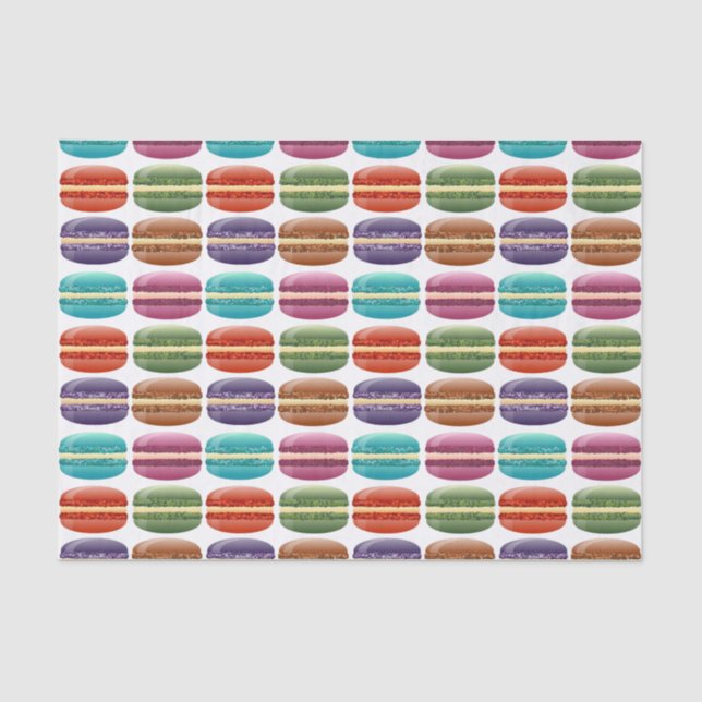 Colourful Girly Glitter Macaron Cookies Tissue Paper (Front)