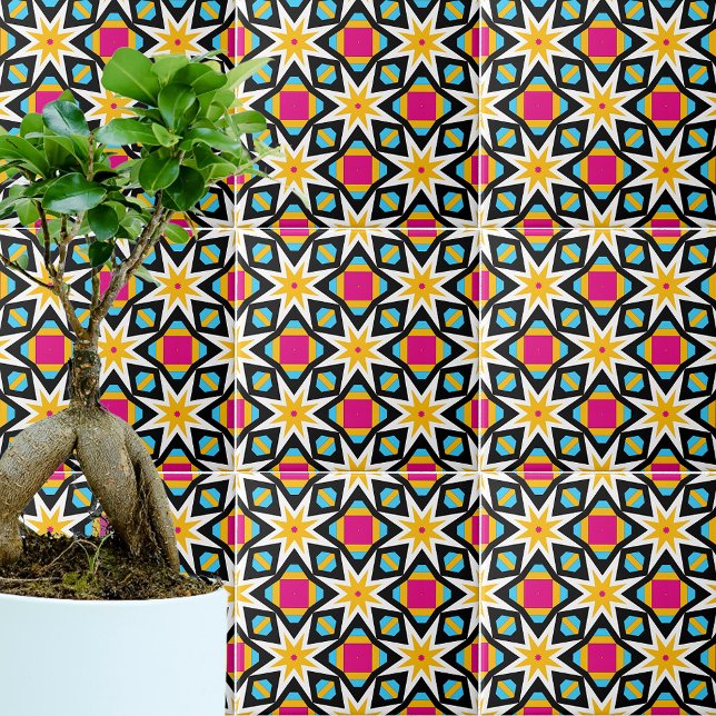 Colourful Girly Modern Mosaic Geometric Pattern Tile (Creator Uploaded)