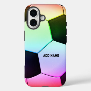 Colourful Girly Soccer   Football iPhone 16 Case