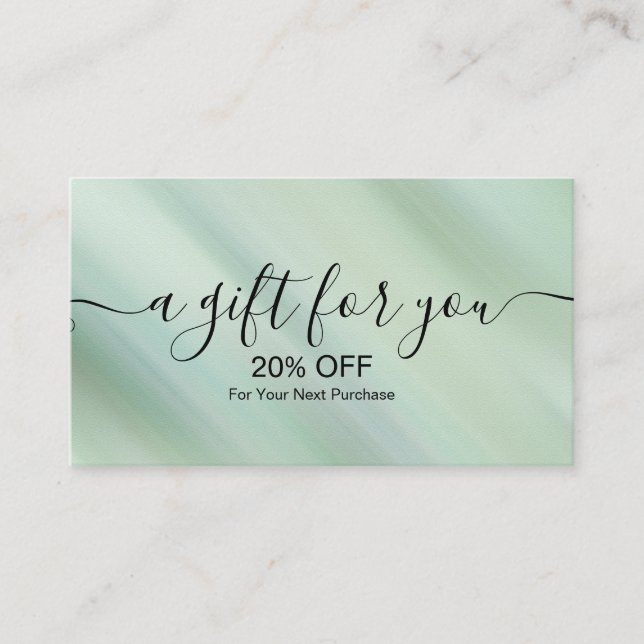Colourful Glam Iradiscent Sparkle Holographic  Dis Discount Card (Front)