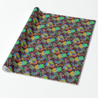 Colourful Glass Beads Look Retro Floral Design 2a