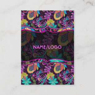 Colourful Glass Beads Look Retro Floral Design Business Card
