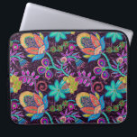 Colourful Glass Beads Look Retro Floral Design Laptop Sleeve<br><div class="desc">Colourful retro flowers made with class beads look.  This is image of glass beads and not real beads. Design is available on other products.</div>
