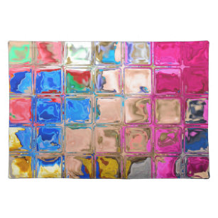 Colourful glass blocks texture placemat