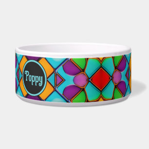 Colourful Glass Bright Stained Window with Name