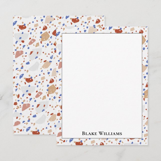 Colourful Glass Chips Terrazzo Pattern Frame Card (Front/Back)