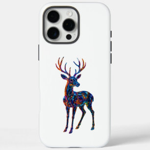 Colourful Glass Deer Art – Unique Modern Wildlife iPhone 16 Pro Max Case