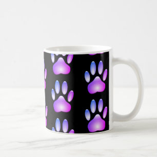 Colourful Glass Dog Paw Print Coffee Mug