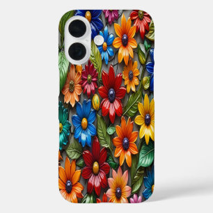 Colourful Glass Flowers #3 -  iPhone 16 Cases
