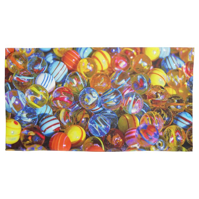 Colourful Glass Marbles Pillowcase (Front)