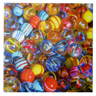 Colourful Glass Marbles Tile