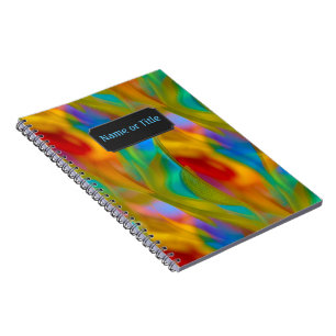 Colourful Glass Rainbow 'Flames' - own name / titl Notebook
