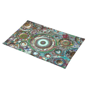Colourful Glass Sones Abstract Mosaic Placemat