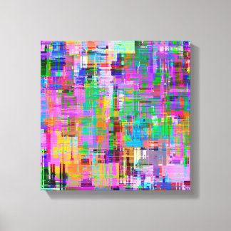 Colourful Glitch Screen Art Canvas Print