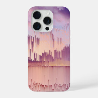 Colourful Glitch Sunset Horizon iPhone 15 Pro Case