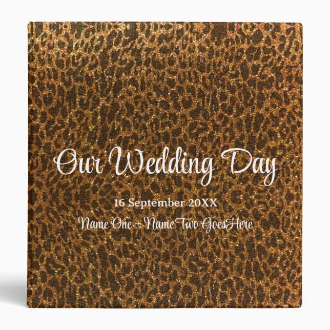 Colourful Glitter Animal Print Wedding Photo Album Binder (Front)