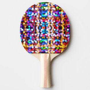 Colourful glitter art ping pong paddle