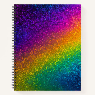 Colourful Glitter Art Spiral Notebook