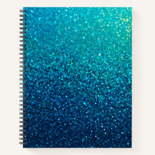Colourful Glitter Art Spiral Notebook