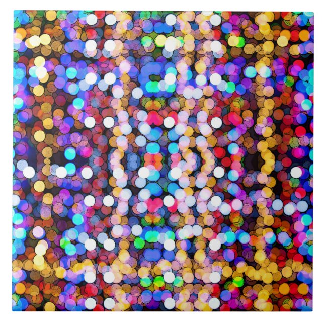 Colourful glitter art tile (Front)