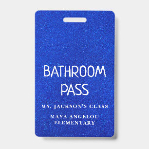 Colourful Glitter Back To School Bathroom Hall Pas Badge