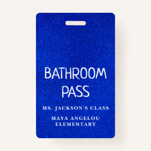 Colourful Glitter Back To School Bathroom Hall Pas Badge