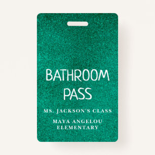 Colourful Glitter Back To School Bathroom Hall Pas Badge
