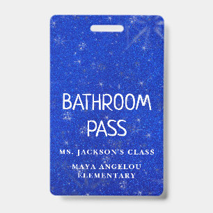 Colourful Glitter Back To School Bathroom Hall Pas Badge