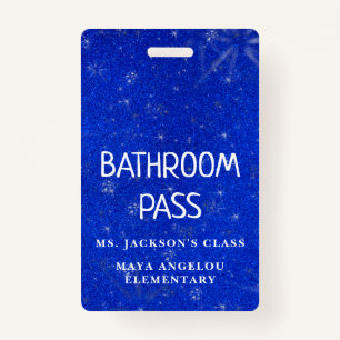 Colourful Glitter Back To School Bathroom Hall Pas Badge