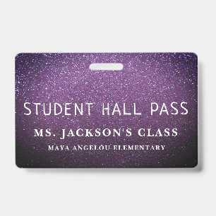 Colourful Glitter Back To School Students Hall Pas Badge