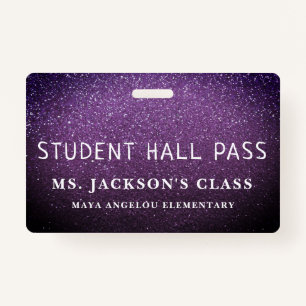 Colourful Glitter Back To School Students Hall Pas Badge