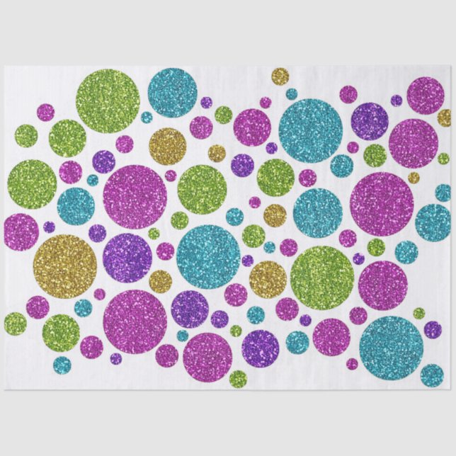 Colourful Glitter Dots Tissue Paper (Front)