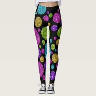 Colourful Glitter Dots Wireless Charger Leggings