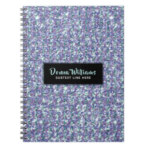Colourful Glitter Modern Typography Template Notebook